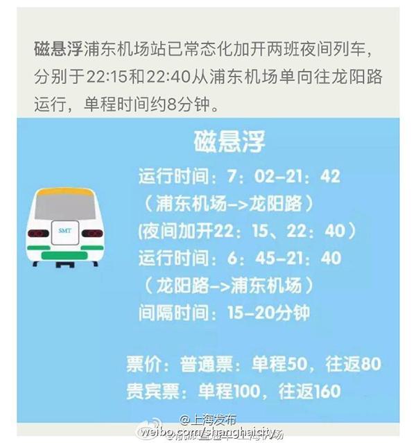 上海磁悬浮列车车票价格多少 上海磁悬浮列车目的地终点